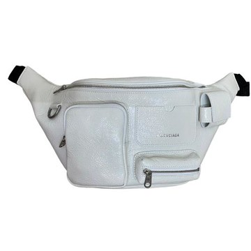 【BALENCIAGA】SUPERBUSY 灰白色 Arena 小羊皮 腰包/胸前包 703143210C8 9104