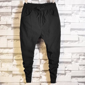 褲子潮男韓版潮流網紅休閑九分褲9分束腳修身小腳快手紅人同款ins