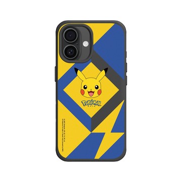 iPhone 16 SolidX 黑 - 寶可夢 Pokemon - 幾何閃電-皮卡丘