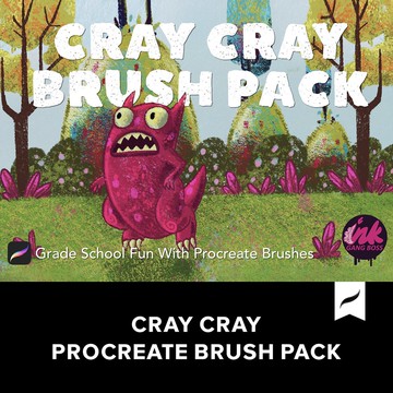 Procreate筆刷 | 13款趣味復古粗糙蠟筆紋理iPad Procreate筆刷套裝