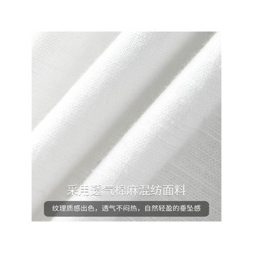 杜克恩亞麻立領襯衫男短袖夏季美式高級感白色亨利領棉麻襯衣外套