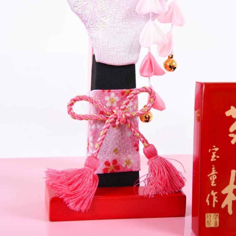 羽子板 初正月 コンパクト 小型  9号舞桜 かんざし 選べる2種類 (ピンク・紫) アクリルケース