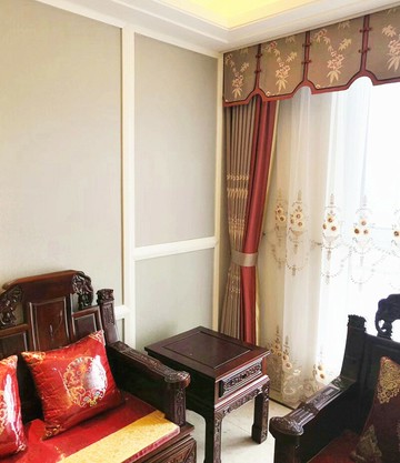 新中式中國風古典大氣臥室客廳輕奢仿真絲綢緞繡花成品窗簾定做竹