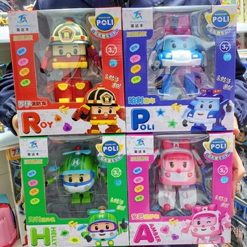 台灣發貨🔸波力救援隊玩具✅羅伊消防車模型 安巴救護車玩具 波利警車變形機器人 兒童救援隊汽車 正版珀利警長變形玩具