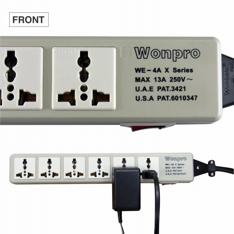 タグ付未使用 WEYEP ROAD WARRIOR WE-4A 海外対応 6個口 電源タップ | 1.8m 延長