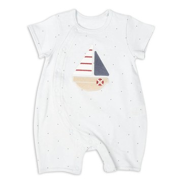 akachan honpo - 短袖兔裝-毛巾布材質造型圖案-淺藍色