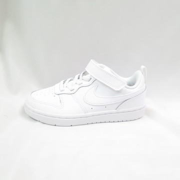 NIKE COURT BOROUGH LOW 2 中童 運動鞋 魔鬼氈 BQ5451100 全白【iSport愛運動】