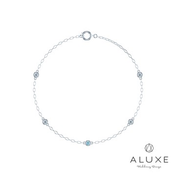 ALUXE 亞立詩 藍鑽 18K金 鑽石手鍊 經典藍鑽 戀人系列 BR0867
