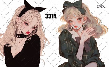 original sticker no.3314 人物貼紙 原創貼紙 原創人物貼紙 裝飾貼紙 cotton melody