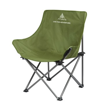 舒適摺疊高腳QQ椅(A1CDGZ03軍綠/露營椅/野餐/烤肉/折疊椅)