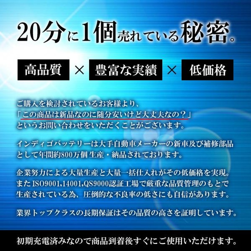 カーバッテリー 75D23R 車用 キャラバン LC-VPE25 インディゴ INDIGO