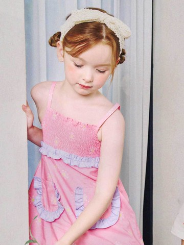 Mini Dough Windmill Suspender Dress