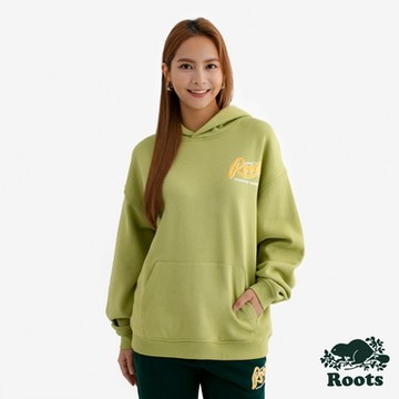 Roots中性-SPORTING GOOD RELAXED 連帽上衣-綠色