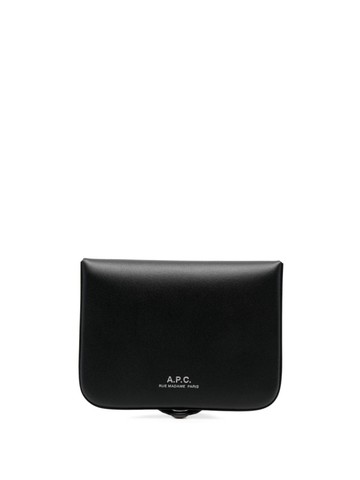 A.P.C. - Josh snap-fastening leather wallet - men - Cotton/Calf Leather/Calf Leather - One Size - Black