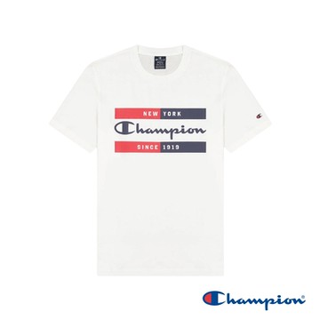Champion 官方直營-純棉LOGO印花短袖T恤-男(白色)