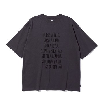 日本限定 POLER ROLL DOWN RELAX FIT TEE  經典標語寬鬆短袖T恤 / 炭灰