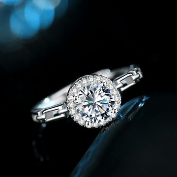 現貨+預購 莫桑石戒指925純銀-一克拉D色微鑲太陽花女飾品74gk16【獨家進口】【米蘭精品】