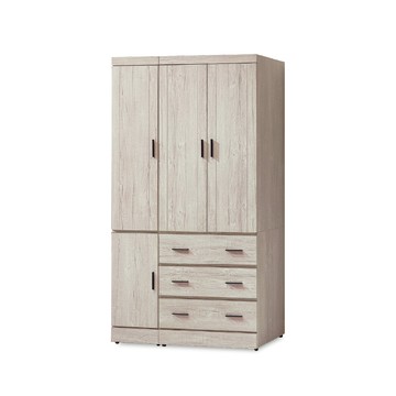 ASSARI-雷克斯4x7尺衣櫃(寬114x深58x高201cm)深色