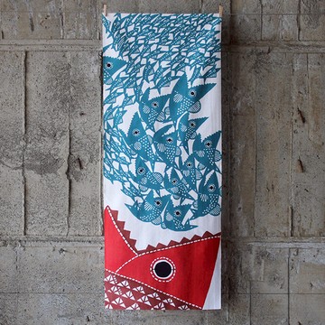 Katakata｜注染手拭巾 擁擠的魚群