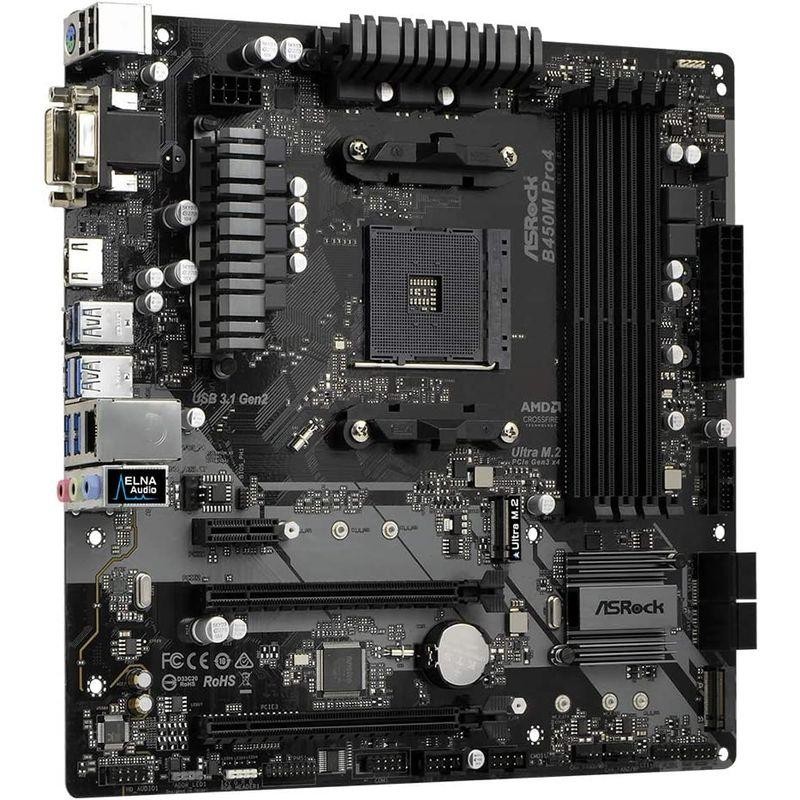 ASRock マザーボード B450 M Pro4 AMD Ryzen AM4 対応 B450 チップ