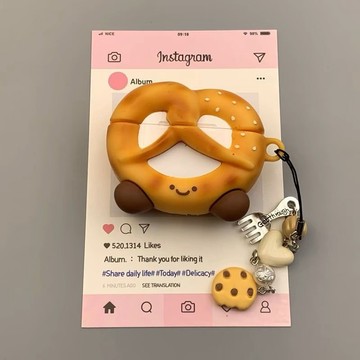 🔥超可愛 創意甜蝦壽司鹼水結麵包適用AirPods1/2代pro 2藍牙耳機套3代4代5