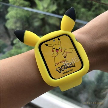 適用蘋果iWatch789代保護套SE2卡通全包邊軟殼防摔456硅膠女表帶