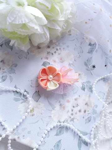 粉橘色 漸變系列 和風花髮夾 髮飾 兒童頭飾