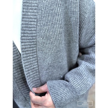 E7th.厚磅素面縱橫織紋針織罩衫(E725192510)-灰