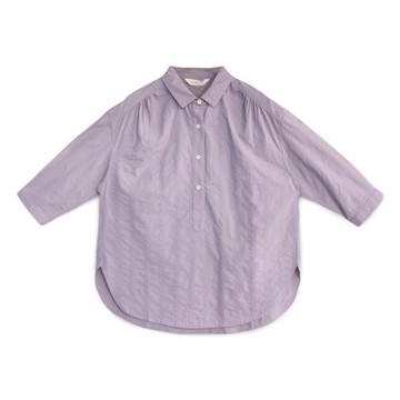 【Simply Yours】壓紋七分袖襯衫 紫F