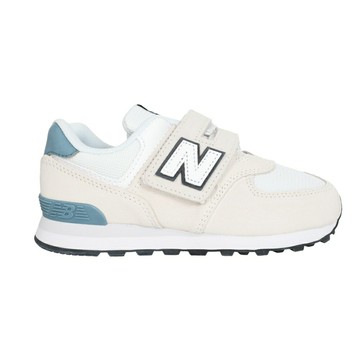 NEW BALANCE 574 男中童復古慢跑鞋-WIDE(免運 魔鬼氈 寬楦 NB「P5746WH」≡排汗專家≡
