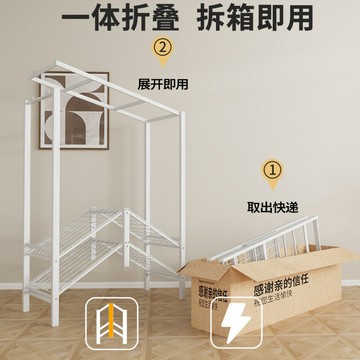 免運 開立發票  簡易衣柜出租房家用臥室全鋼架小型布衣柜結實耐用折疊衣櫥免安裝