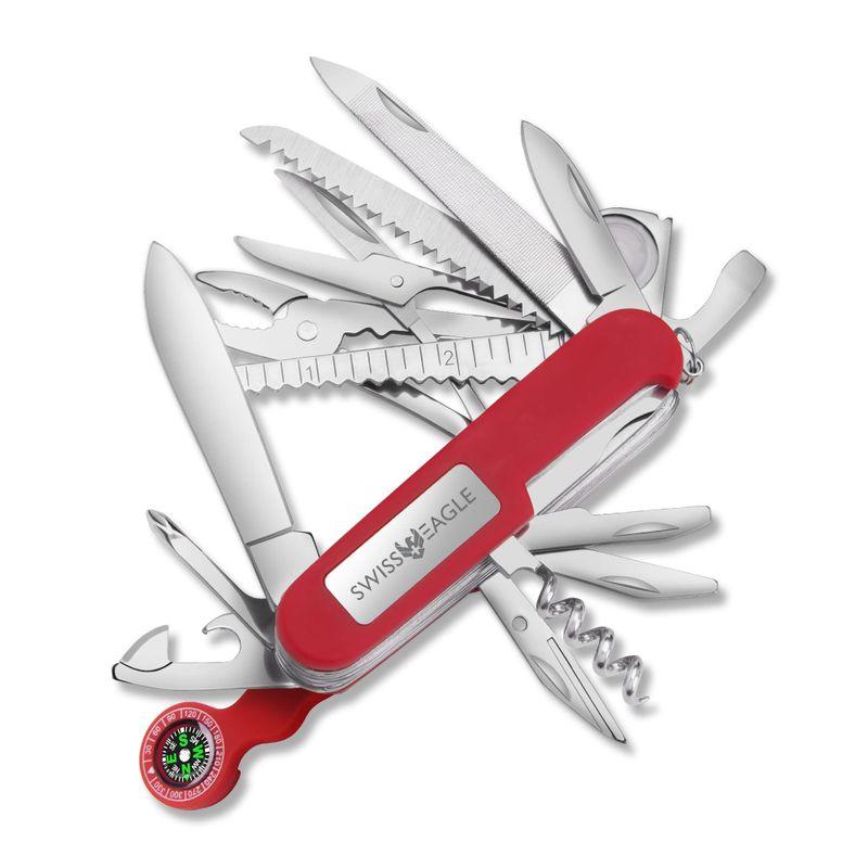 Swiss Eagle Explorer Multi-Tool Pocket Knife with Compass and Funct