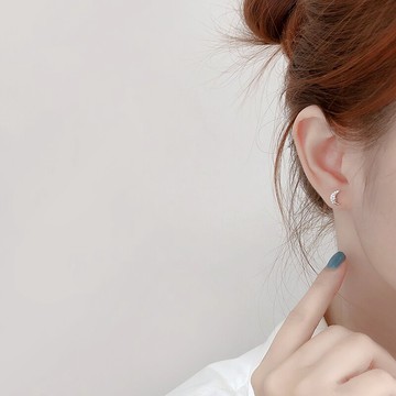 925純銀星月耳釘女夏年新款潮睡覺免摘耳環養耳洞耳飾