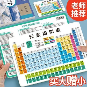 🔥桃園有貨🔥初中生必備化學元素週期表數學物理化學公式表知識點速記大全卡片