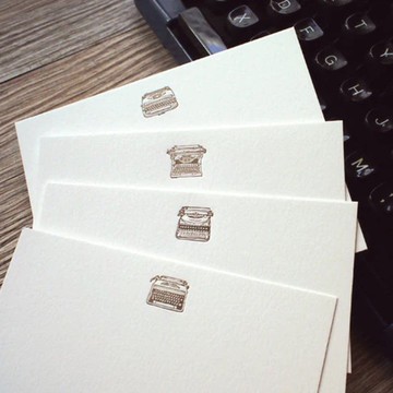 活版印刷便條卡 - 復古打字機(set 8)