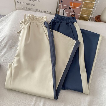 原宿港風褲子女春秋新款小個子高腰顯瘦百搭休閑褲九分褲潮