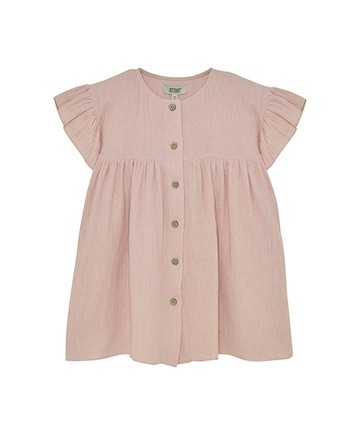 粉色紗布短袖洋裝86cm