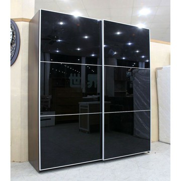 【歐風別館】羅密歐六尺胡桃木黑玻懸吊式衣櫃【基隆至台中免運費】