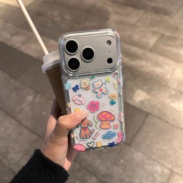 i17保護殼 多巴胺涂鴉適用17pro/16蘋果手機殼151413/12軟殼XS/XR/7P11透明