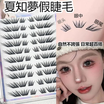 夏知梦假睫毛 手工睫毛 柔软减龄 新手单簇假睫毛 卷翘自然 浓密 分段式假睫毛 免胶假睫毛 假睫毛 大容量假睫毛