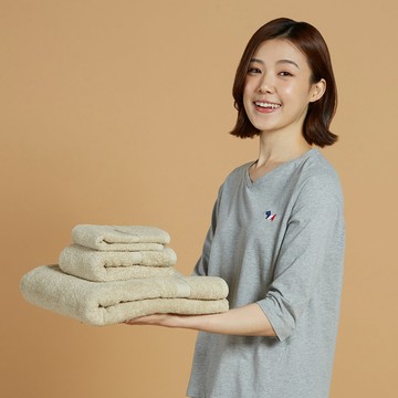 純棉大浴巾（74x140cm）-卡其