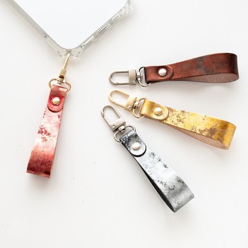 手指帶 [復古金屬皮革] 真皮，防摔，易於安裝 FH16K