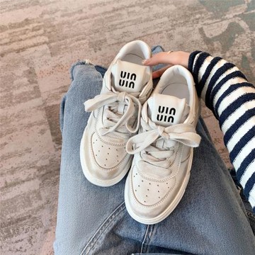 厚底小白鞋女2025新款薄款網紅百搭休閑滑板鞋女做舊復古臟臟鞋