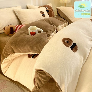 【母嬰A類加厚】牛奶絨四件套 法蘭絨床品 珊瑚絨被套 加絨床單 冬季保暖 不掉毛不靜電 親膚柔軟 適用於秋冬季節 宿舍家居通用