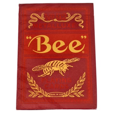BICYCLE Playing Cards Bee 蜜蜂金屬撲克牌 標準尺寸專業競技撲克牌  紅色  1個