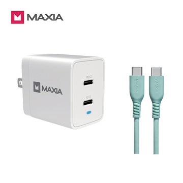 【MAXIA】氮化鎵GaN 47W急速快充組-綠線(MPC-A47W+MQC-250)