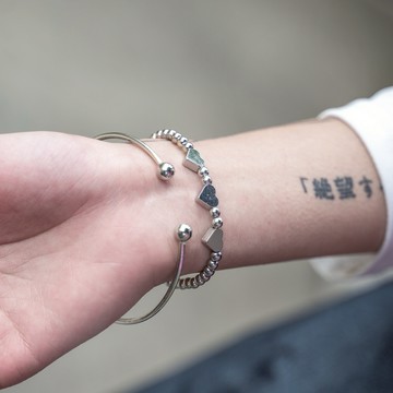 【穿穿trytry】韓系 愛心兩件手環組 情人節 禮物 飾品 配件 百搭 甜美 文青 簡約 潮流 時尚 百搭 甜酷 日系