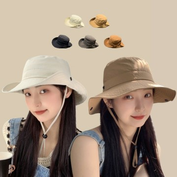 現貨-日系速乾大簷遮陽登山帽女夏季戶外時尚男女防曬漁夫帽-FC25