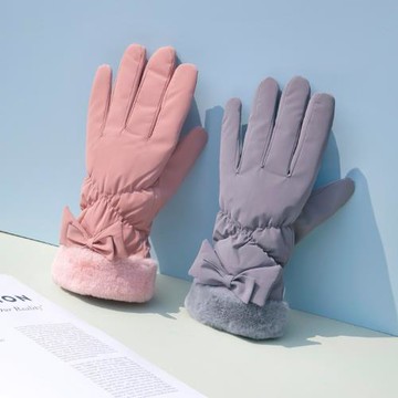 羽絨棉手套冬天女加厚絨電動車冬季保暖學生騎車可愛防水防風觸屏