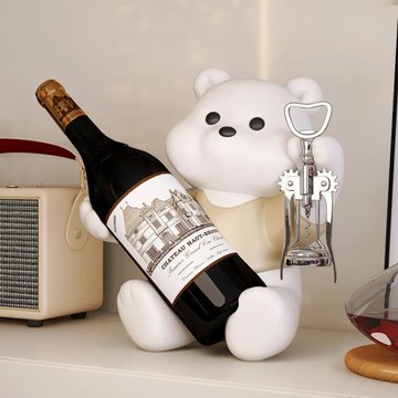 辰魚MSKA熊紅酒架擺件酒柜家居裝飾品輕奢高檔客廳餐邊柜喬遷新居